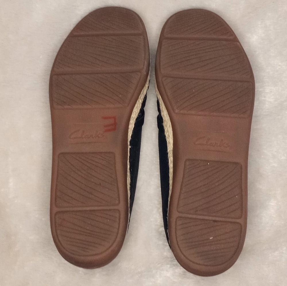 Clarks Suede Elaine Petals Slip On Comfy Soft Woven Casual Coastal Espadrille - Picture 8 of 10